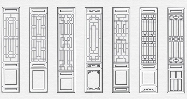 寿阳常用中式仿古花窗图案隔断设计图